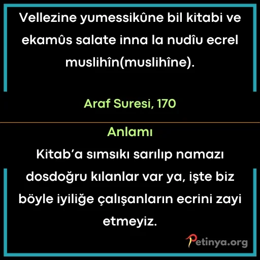 kisa ayetler araf suresi 170