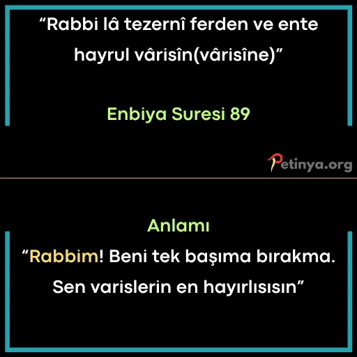 kisa ayetler enbiya suresi 89