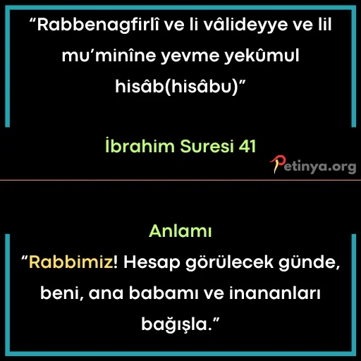 kisa ayetler ibrahim suresi 41