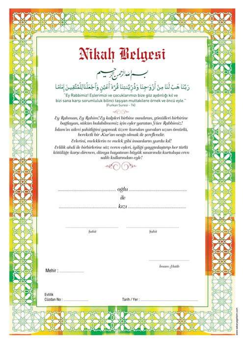 dini nikah belgesi
